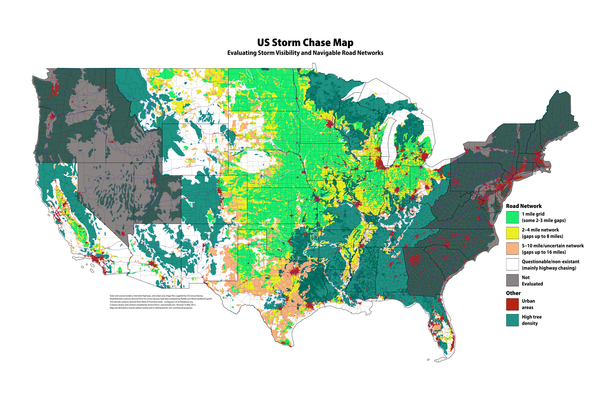 US Storm Chasability Map | 15 May 2015 Update