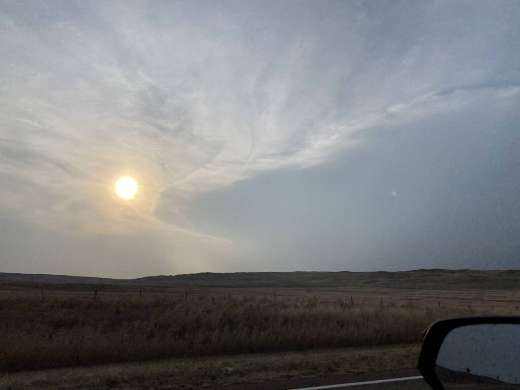 About to pass into the annual shadow of this huge tornado warned cell near Hyannis, NE. Too bad so sad Northwest Kansas:,(